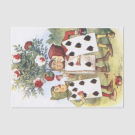 Rote Rosen für Vintage Alice im Wunderland Seidenpapier