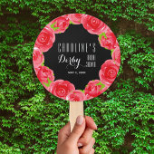 Rote Rosen für Wasserfarben Derby Brautparty Fächer