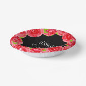 Rote Rosen für Wasserfarben Derby Brautparty Pappteller (Gewinkelt)