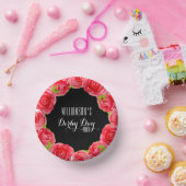 Rote Rosen für Wasserfarben Derby Pappteller (Party)