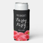 Rote Rosen für Wasserfarben Derby Party Selters Dosenkühler (Seltzer Vorderseite)