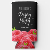 Rote Rosen für Wasserfarben Derby Party Selters Dosenkühler (Vorderseite)