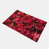 Rote Rosen Fußmatte (Schrägansicht)