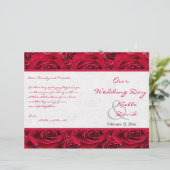 Rote Rosen Galore Hochzeitsprogramm (Stehend Vorderseite)