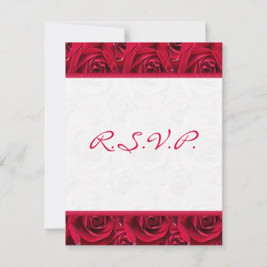 Rote Rosen Galore Reply Card-PER-FIT KEINEN PLATZ RSVP Karte (Vorderseite)