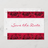 Rote Rosen Galore Save the Date Card Ankündigungspostkarte (Vorne/Hinten)