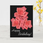 Rote Rosen Geburtskarte Karte (Gelbe Blume)