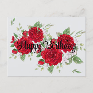 Rote Rosen Geburtstagskarte Postkarte