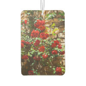 Rote Rosen gegen eine Steinmauer Autolufterfrischer (Rückseite)