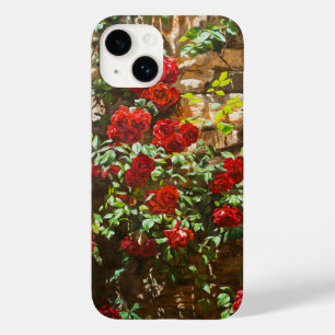 Rote Rosen gegen eine Steinmauer Case-Mate iPhone 14 Hülle