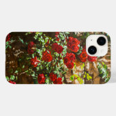 Rote Rosen gegen eine Steinmauer Case-Mate iPhone Hülle (Rückseite (Horizontal))