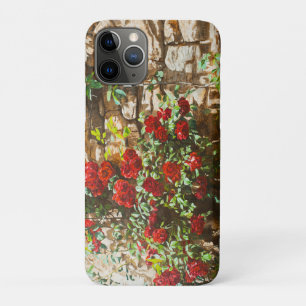 Rote Rosen gegen eine Steinmauer Case-Mate iPhone Hülle