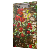 Rote Rosen gegen eine Steinmauer Klemmbrett (Links)