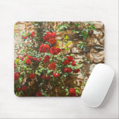 Rote Rosen gegen eine Steinmauer Mousepad (Mit Mouse)