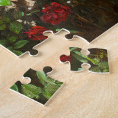 Rote Rosen gegen eine Steinmauer Puzzle (Seite)