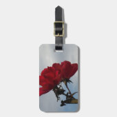 Rote Rosen gegen einen hellen blauen Himmel Gepäckanhänger (Vorderseite vertikal)