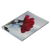 Rote Rosen gegen einen hellen blauen Himmel Notizblock (Linke Seite)