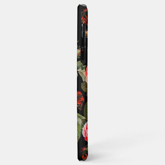 ROTE ROSEN, GELBE SCHALTFLÄCHE, schwarze Blüte Case-Mate iPhone Hülle (Hinten/Links)