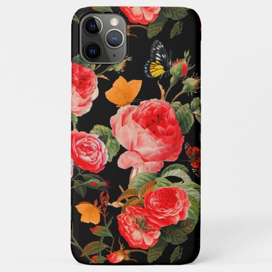 ROTE ROSEN, GELBE SCHALTFLÄCHE, schwarze Blüte Case-Mate iPhone Hülle (Rückseite)