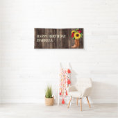 Rote Rosen Gelbe Sonnenblumen Stiefel Holz Geburts Banner (Insitu)