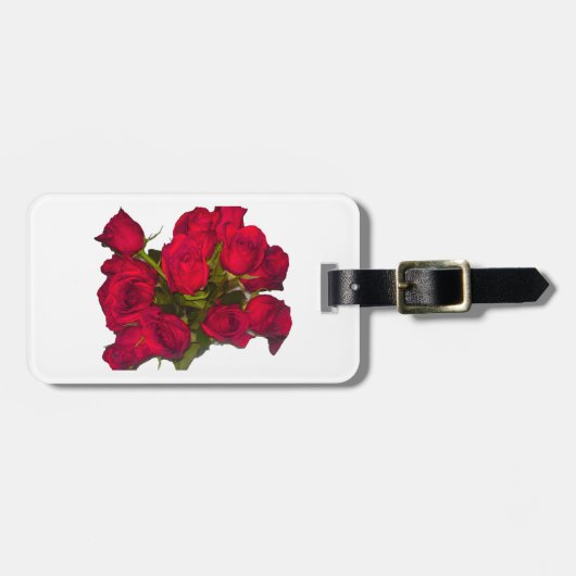 Rote Rosen Gepäckmarke Gepäckanhänger (Vorderseite horizontal)