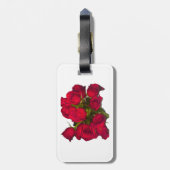 Rote Rosen Gepäckmarke Gepäckanhänger (Rückseite vertikal)