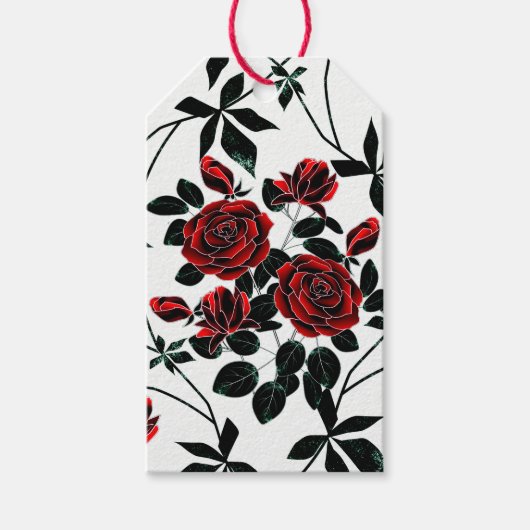 Rote Rosen. Geschenkanhänger (Vorderseite)
