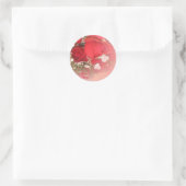 Rote Rosen-Geschenkmarke Runder Aufkleber (Tasche)