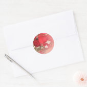 Rote Rosen-Geschenkmarke Runder Aufkleber (Umschlag)