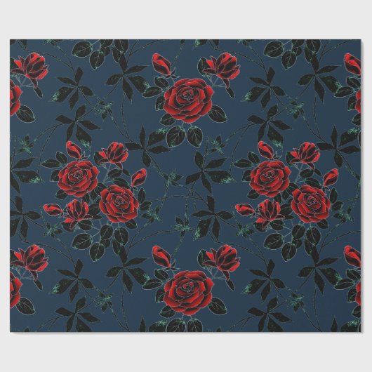 Rote Rosen Geschenkpapier (Flach)