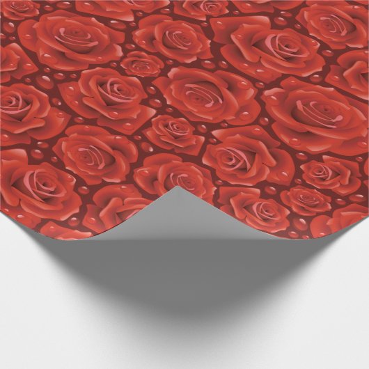 Rote Rosen Geschenkpapier (Ecke)