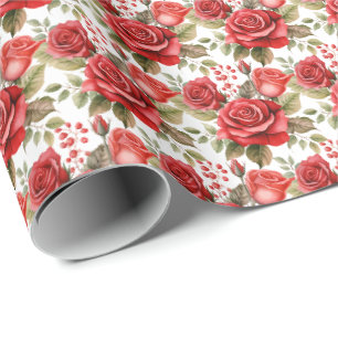 Rote Rosen Geschenkpapier