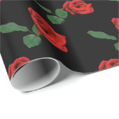 Rote Rosen Geschenkpapier (Rolleneckpunkt)