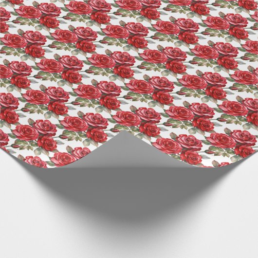 Rote Rosen Geschenkpapier (Ecke)