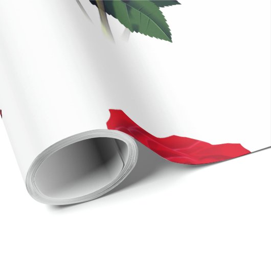 Rote Rosen Geschenkpapier (Rolleneckpunkt)
