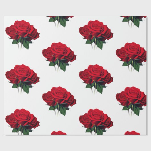Rote Rosen Geschenkpapier (Flach)