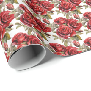 Rote Rosen Geschenkpapier