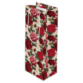 Rote Rosen Geschenktasche Geschenktüte Für Weinflaschen (Vorderseite Schrägansicht)