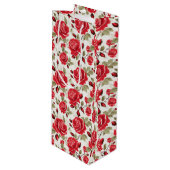 Rote Rosen Geschenktasche Geschenktüte Für Weinflaschen (Vorderseite Schrägansicht)