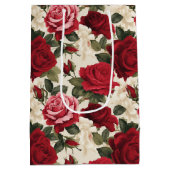 Rote Rosen Geschenktasche Mittlere Geschenktüte (Rückseite)