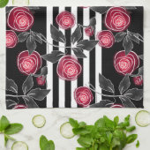 Rote Rosen Geschirrtuch (Gefaltet)