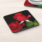 Rote Rosen Getränkeuntersetzer (Linke Seite)