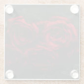Rote Rosen Glasuntersetzer (Rückseite)