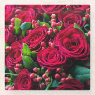 Rote Rosen Glasuntersetzer