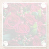 Rote Rosen Glasuntersetzer (Rückseite)