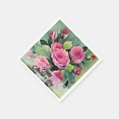 Rote Rosen glücklich Muttertag Serviette (Ecke)