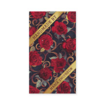 Rote Rosen Gold Damask QR-Code-Speicherkarte