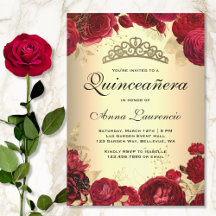 Rote Rosen Gold Quinceanera