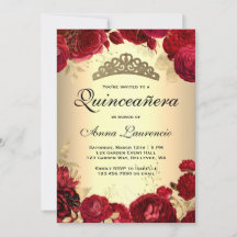 Rote Rosen Gold Quinceanera