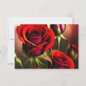 Rote Rosen Gold Response Card RSVP Karte (Rückseite)